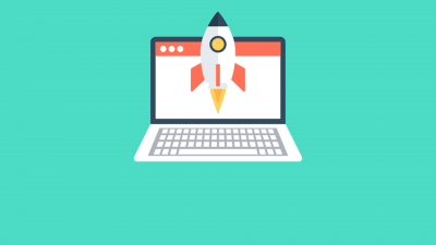 Rocket launching the website
