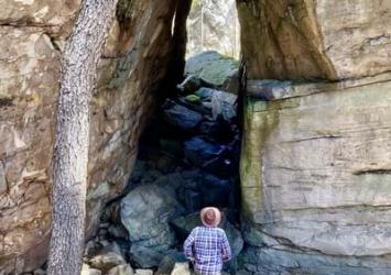 The opening between two boulders creates a feature known as the Needleseye, the namesake of a new park.